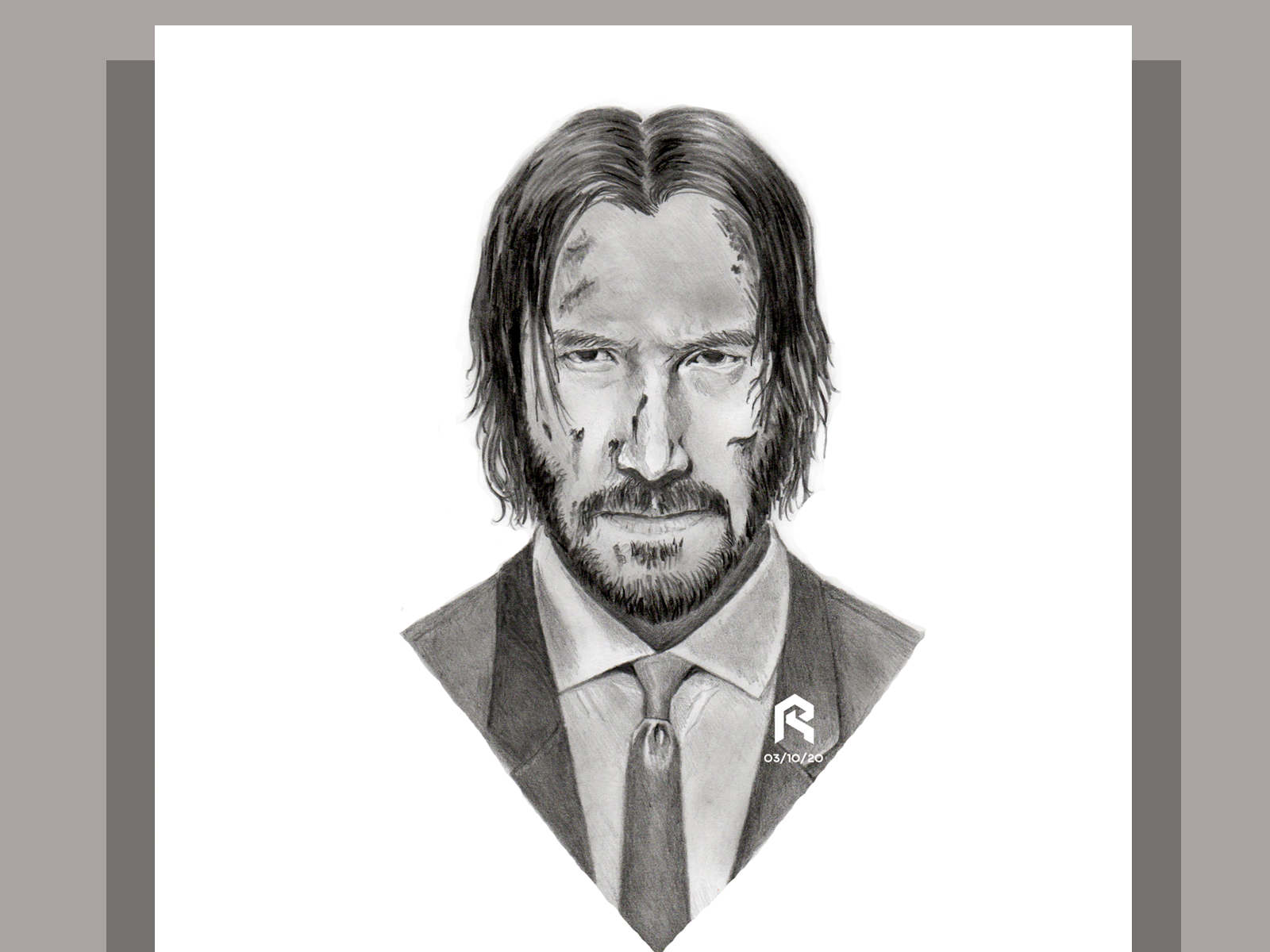 John Wick caricature drawing by Neil Anoba | Doodle Addicts