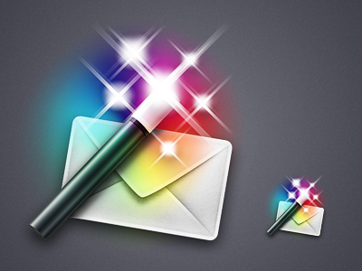 Android Icon android app icon magic mail mobile rainbow sparkles wand