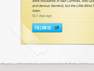 Twitter feed detail button page paper tape tear twitter