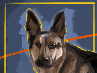 German Shepherd digital painting digital portrait digitalart dog doggo german german shepherd illustration photoshop postrait