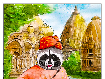 HartBandit 38 art comic comic art comics hartbandit india jaipur jodhpur painting raccoon selfie travel wanderlust watercolor watercolor painting