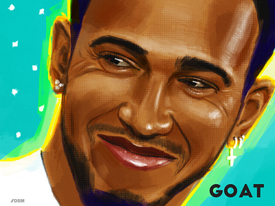 lewis hamilton design digital painting digital portrait digitalart f1 flatdesign formula 1 formula1 goat illustration lewis hamilton photoshop portrait postrait