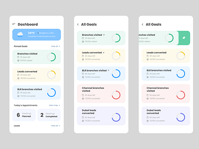 Sales goals app app design figma flat minimal mobile ui ux visual design