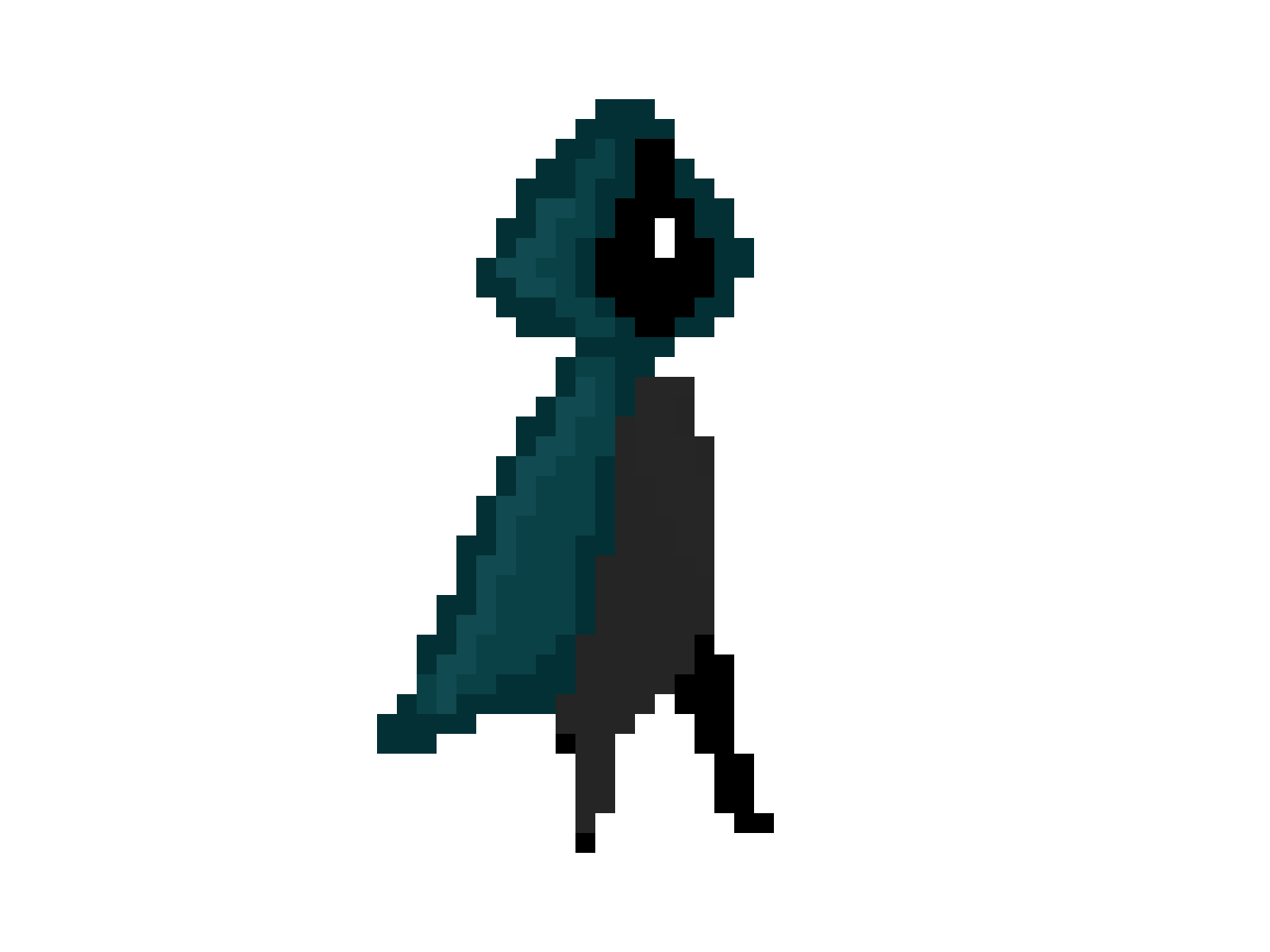 Blue-haired busty pixel art character - wide 2