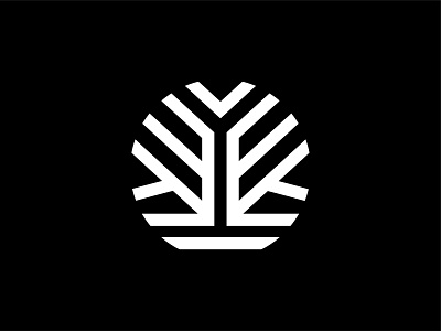 Modern minimalist circle nature tree logo