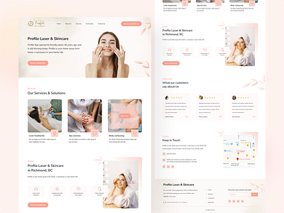 Skincare - Beauty Treatment website beauty beauty salon beauty solon beauty treatment company cosmetics design graphic design laser pink services skincare ui uiux ux website