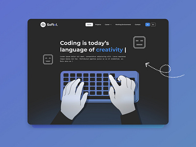 Softel - Softel Company app app design design illustration landingpage software technology ui uidaily ux uxui uxuidesign