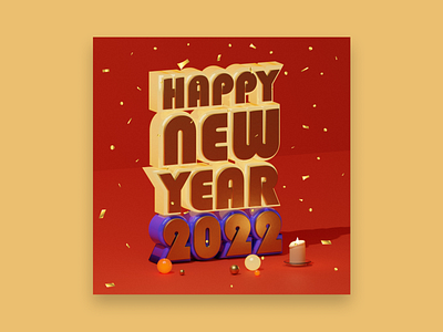 Happy New Year 2022 2022 3d app design blender branding cinema4d design happy new year illustration