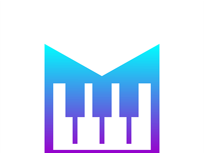 M music piano logo design combination music piano logo