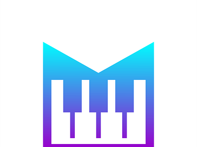 M music piano logo design