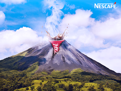 Nescafé - Photo manipulation coffee volcano