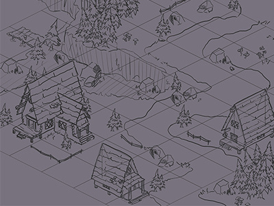 Map Sketch game gameart house illustration map sketch village