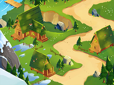 Map Bottom game gameart house illustration map sketch village
