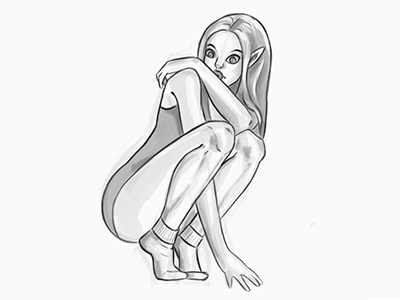 Random Sketch 1 elf girl illustration sketch