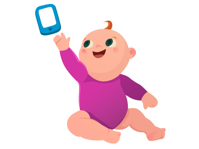 Little Character cartoon cellphone character child illustration kid