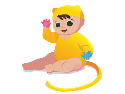 Kids&Colors Infographic Character cartoon character child illustration kid kitty paint