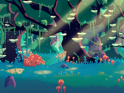 Enchanted forest art forest game gif illustration level