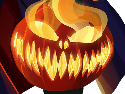 Headless Horseman Fragment fire halloween headless horseman illustration pumpkin