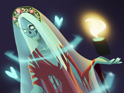 Ghost candle character game ghost horror illustration spirit undead