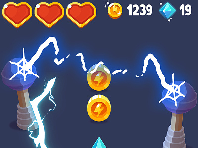 Electric Game UI Concept animation electricity game heart icon lightning tesla ui