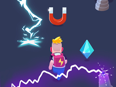 Electric Game Concept animation character concept electricity game lightning tesla ui