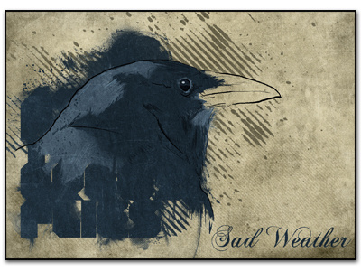 As the Crow Flies blue crow digital illustration paint paper sad weather