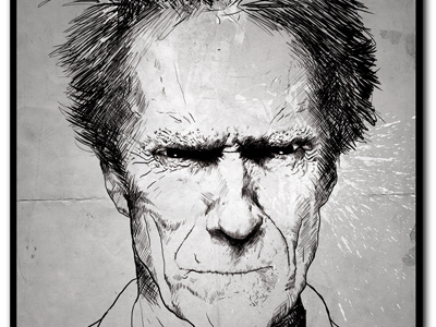 Clint Eastwood illustration personnal traditionnal