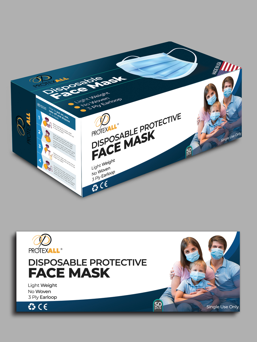 Disposable face mask box design by Shamim Ahsan on Dribbble