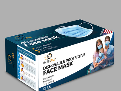 Disposable face mask box design box design mask box mask package minimalistic box design