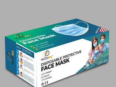 Disposable face mask box design