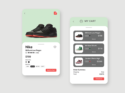 Sneakers Shop UI Concept app design ui ux