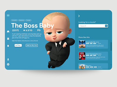 movie app UI concept for desktop