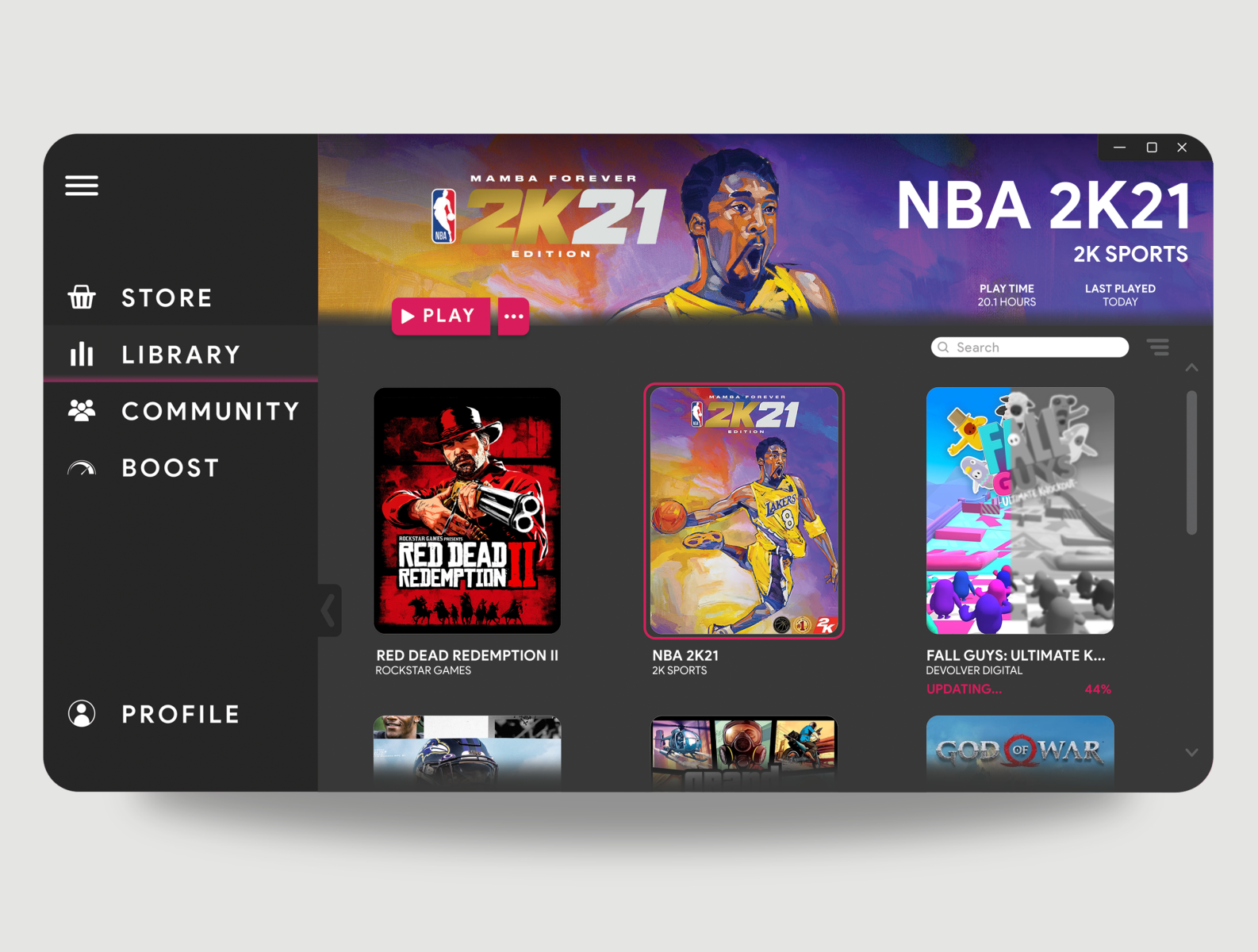 Game launcher app for desktop by Fariz Muhammad on Dribbble