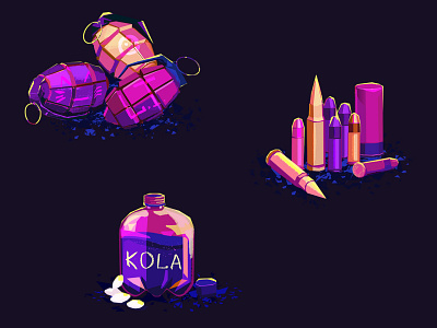 Icons ammo ammunition android cola game grenade illustration ios mentos mobile ui violet