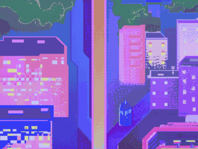 Pixel city background for mobile game
