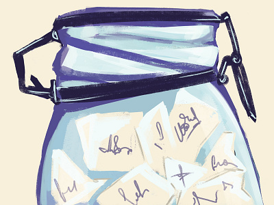 Glass jar of thoughts glass illustration jar thoughts