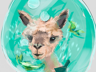 Sudden llama sketch #1 alpaca animals aquarium cute fish illustration llama
