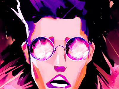 Game icon android badass explosion game glasses icon illustration ios mobile reflection violet
