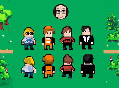 Pixel characters android game illustration ios mobile pixel pixelart screen ui