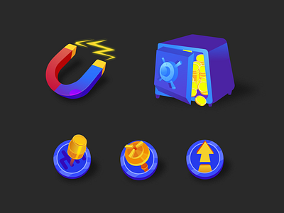Icons for mobile game with automotive theme