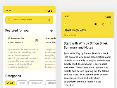 App for reading book summaries mobile app mobile app design mobile design ui ui design
