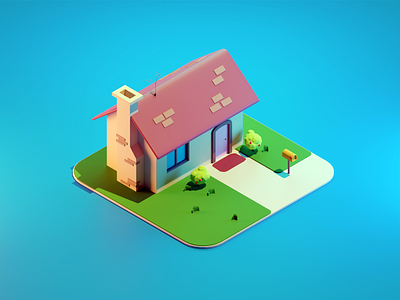 Micro House! 3d blender house light lowpoly minimalistic