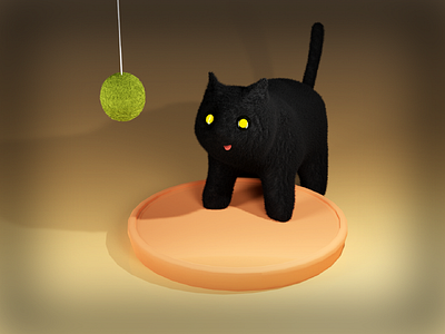 cat33 3d blender cat cats durak light lowpoly minimalistic