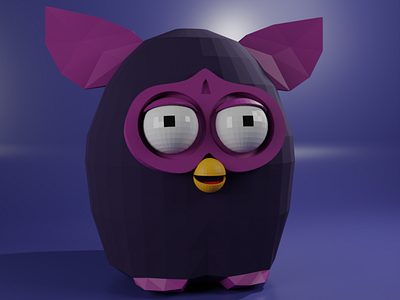 furby 3d blender character furby lowpoly minimalistic