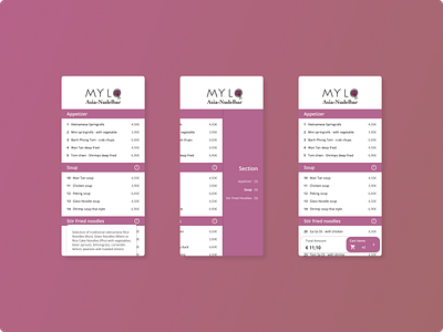 MYLO - concept for ordering food in a restaurant via an app app design ui