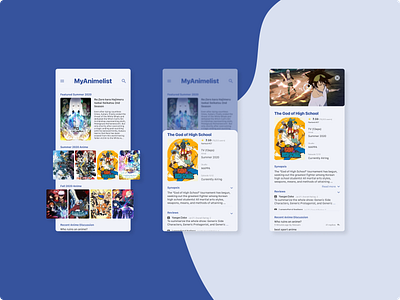 MYANIMELIST - app concept anime app design ui user experience user interface design