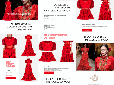 Dolce&Gabbana redesign landing page fashion landing page red dress redesign