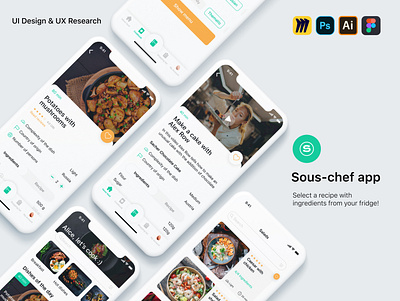 Startup app Sous-chef for iOS app chef cook cookbook ios recipe