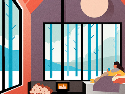 Winter Cabin branding design france illustration illustration design poster