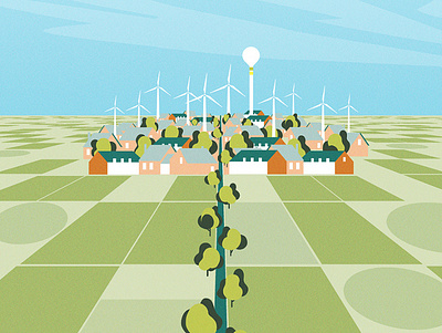 America's Greenest Little Town design illustration illustration design poster sustainability